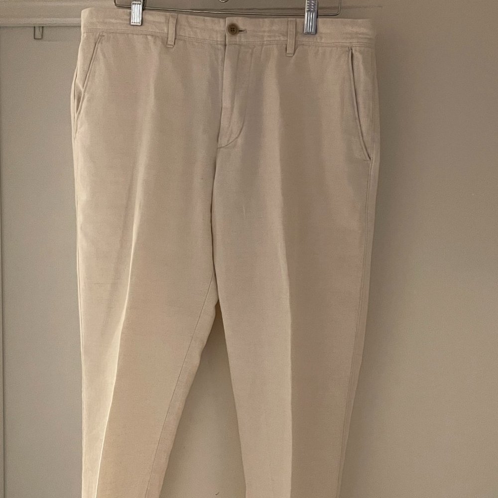 Men's Linen/Cotton Blend Pants - Natural Color. GAP 34x30 SLIM